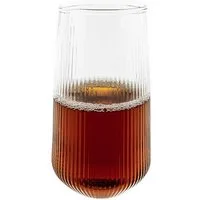 Mulex Glas Glas 2er Set Stripe Riffel Longdrink-Glas, Glas, Hitzebeständig 500ml, 8-tlg.