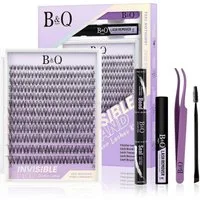 B&Q Bandwimpern Lashes Extension Set 144PCS Venus Clusters Unsichtbares Band 8-16MIX, Extensions Set Wispy NatüRliche Wimpern Cluster 7 tage halt