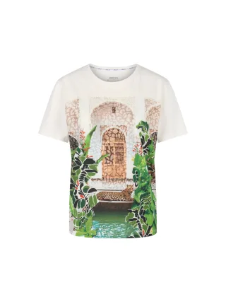 Marc Cain Collections - Bedrucktes Shirt Rethink Together off-white - Gr. - 34