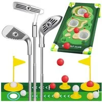 CLTYQ Minigolfschläger Minigolfschläger Kinder-Golfschlägerset (mit Puttingmatte), Gartenspiele für drinnen und draußen Geeignet für Kinder ab 3 Jahren