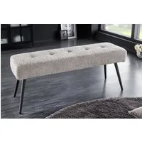 riess-ambiente Sitzbank BOUTIQUE 100cm champagner greige/schwarz – Bouclé-Stoff, Metallbeine (Einzelartikel, 1-St), weicher Teddystoff mit modernem Look – ideal für Flur oder Wohnbereich