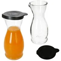 MamboCat Karaffe 2x MIA MISURA Wein-Karaffe mit Deckel schwarz 0,5L geeicht Glas-Krug