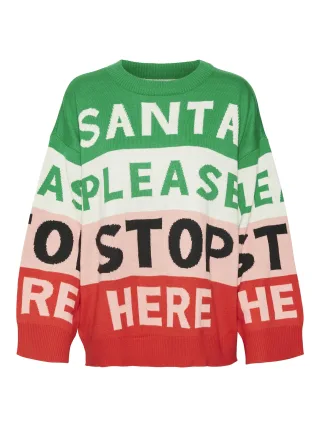 VERO MODA - VMSANTATEXT LS O-NECK PULLOVER XMAS jelly bean - Gr. - M