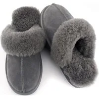 Parfeying Damen Pantoffeln Slipper aus luxuriösem australischem Lammerfell Plüsch Hausschuhe echtem weicher Merinowolle 100% natürliche Materialien