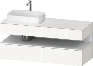 Duravit Qatego Konsolenwaschtischunterbau wandhängend Weiß Hochglanz 1400x550x600 mm - QA47650182200 QA4765018220000