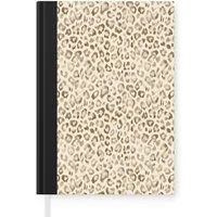 MuchoWow Notizbuch Leopard - Klassisch - Beige, Notebook, Notizblock a5, Tagebuch, Journal Liniert