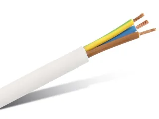 PVC-Schlauchleitung H05VV-F, 3x 1,5 mm², 50 m, weiß