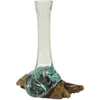 Oriental Galerie Dekofigur Wurzelholz Glas Vase Lang klein Nr.3 (1 St)
