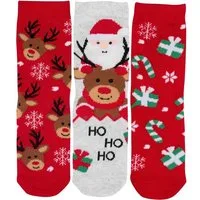 United Labels® Socken Rentier Santa - Weihnachtssocken (3er Pack)