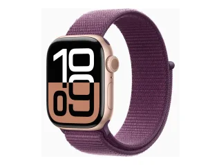 Apple Watch Series 10 (GPS + Cellular) 42mm Aluminium rosegold mit Sport Loop Pflaume | mwxc3qf/a |
