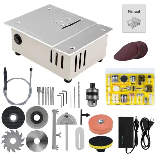 Mini Table Saw 96W Electric Desktop Saw With 9000RPM Motor 7-Gear Power Supply Adjustable Blade Height For Woodworking D