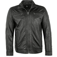 Lederjacke OK-105 Echtleder Herren Lederjacke Lammnappa schwarz