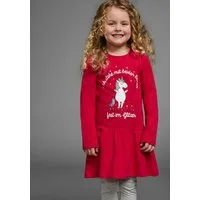 KIDSWORLD Jerseykleid Einhorn festliche Anlässe, kniefreie Länge, aus Baumwollmischung