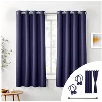 Cozyor Verdunkelungsvorhang 2er-Set inkl. 2 Magnethalter, thermoisolierend, Gardinen blickdicht (2 St), Ösen, verdunkelnd, Mikrofaser Polyester