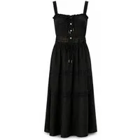 Freeman T. Porter Sommerkleid Reech Plain Kleid - Kleid Damen - Maxikleid - Sommerkleid schwarz