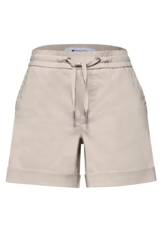 Street One - Mid Waist Shorts im Casual Fit beige - Gr. - 40