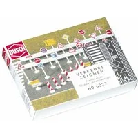 Busch Modelleisenbahn-Verkehrszeichen Busch 6027 H0 Set Verkehrszeichen Bausatz