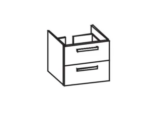 Artiqua 412 Waschtischunterschrank für Connect Space E1326 Becken links, Weiß Hochglanz Select, 412- 412-WU2L-I57-7160-125