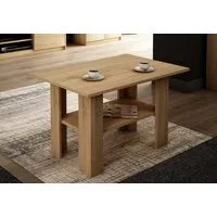 Home Collective Couchtisch mit Ablage Tisch mit matter Oberfläche, Beistelltisch 87 cm breit (Ideal für Schlafzimmer, Wohnzimmer aus laminiertem Holz), Loft Design 1 Ablage für zusätzlichen Stauraum sonoma