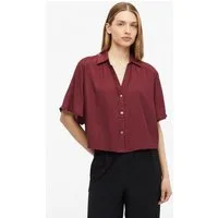 s.Oliver Kurzarmbluse Bluse Strukturierte Viskosemix-Bluse im Boxy Fit