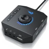 CSL USB-Soundkarte, extern, Lautstärkeregelung, Anschluss für Headset, Kopfhörer, Mikrofon