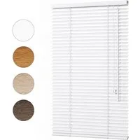Sekey Jalousie Jalousie Klemmfix ohne Bohren Holzjalousie Holz Rollo Plissee Echtholz, Lamelle 35mm Montage mit Bohren oder ohne Bohren möglich für Fenster