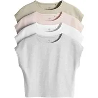 The Set T-Shirt The Set Kurztops mit nahtlosen Ärmeln, 4er-Pack (4-tlg)