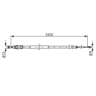 Bosch Handbremsseil hinten Citroen Berlingo Peugeot Partner