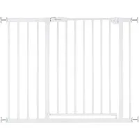 Hauck Türschutzgitter Open N Stop 2 Set inklusive Verlängerung 21 cm, White, auch als Treppenschutzgitter verwendbar, 96-101 cm