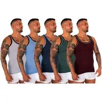 TEXEMP Unterhemd 4er Pack Herren Unterhemd Baumwolle Achselhemd Feinripp Shirt (4-St) Melange Tank-Top
