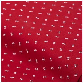 Baumwoll-Trachtenstoff "Streublümchen", rot