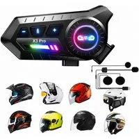 ibettertec Helm Headset,Motorrad Bluetooth Headset mit 1000mah IP67 wasserdicht Bluetooth-Kopfhörer (ntegriertes FM-Radio, Motorrad Intercom Headset,Einseitiger Kopfhörer,Bluetooth-Kopfhörer)