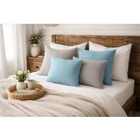 Amilian Dekokissen Sofakissen 4er Set mit Füllung - 2x 45x45 + 2x 35x45 cm, Hotelverschluss, waschbar, formstabil