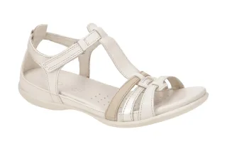 Ecco 240873 Flash Damen Sandalette beige limestone/pure white gold/weiches Ec...