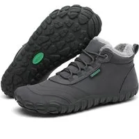 SAGUARO Winter Barfußschuh (warm & weich gefüttert, atmungsaktiv, wasserabweisend, rutschfest, bequem) Damen & Herren Winter-Stiefel Wander-Schuhe Sport Boots Fleece Fell