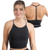 Smilodox Crop-Top Batik Acid Vera, Neckholder Crop Top mit Batik Waschung Seamless Länger Geschnittenen Bra Herausnehmbare Cups Sport Yoga