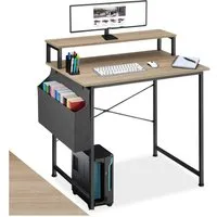 tectake Schreibtisch Everett (1-St., 1 tlg), Funktionaler Schreibtisch mit praktischer Ablage im Industrie-Look