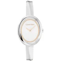 Calvin Klein Quarzuhr TWISTED BEZEL 25100055, Armbanduhr, Damenuhr, Edelstahlarmband, analog