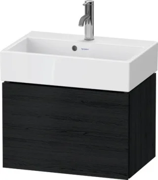 Duravit L-Cube Waschtischunterbau wandhängend Eiche Schwarz Matt 584x391x394 mm - LC611901616 LC611901616