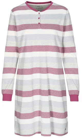 IN LINEA - Da.-Sleepshirt Interlock jam stripe - Gr. - 48