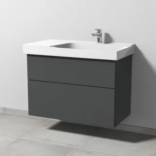 Sanipa 3way Waschtischunterbau zu Geberit Xeno2 Waschtisch mit 2 Auszügen, Anthrazit-Matt SM66322
