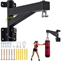 JOYOLEDER Boxsackhalterung Boxsack Halterung, Sandsack Wandhalterung Schwenkbar Befestigung, (Wand Boxsackhalter Verstellbar Boxsack Aufhängung Stehend, Stille Drehbar für Indoor Outdoor Fitness Training, Bis 363kg)