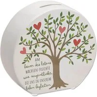 speecheese Spardose Lebensbaum Spardose mit Spruch trägt Augenblicke als Früchte