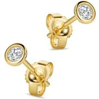 Miore Paar Ohrstecker Damen 9K (375) Gelbgold mit Diamanten 0,10 ct, 0,15 ct oder 0,25 ct, in 3 x 3mm, 4 x 4 mm oder 4,5 x 4,5 mm
