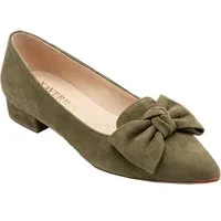 XAVER LUIS Schuhmanufaktur Ballerinas Cocos mit Schleife oliv Ballerina