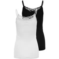 ONLY CARMAKOMA Spaghettitop CARLULU LACE SINGLET 2PACK CS JRS ZL (Packung, 2-tlg)