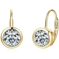 ROUGEMONT Paar Creolen Moissanit Damen Creolen Ohrhänger 925 sterling Silber 18K Gold, Echtschmuck mit Echtheitszertifikat