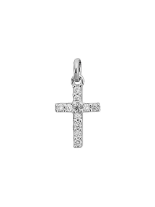 Lyomi Anhänger 585/- Weißgold Kreuz 11 synth. Diam. 0,14ct.