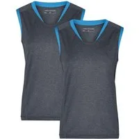 James & Nicholson Lauftop Doppelpack Sportliches Damen Lauftop aus FunktionspolyesterJN469 (Doppelpack, 2er-Pack) Feuchtigkeitsregulierend und schnell trocknend