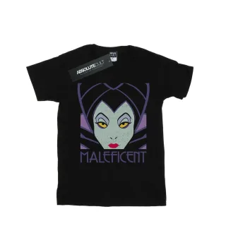 Disney - "Maleficent Cropped Head" T-Shirt für Damen (Schwarz)